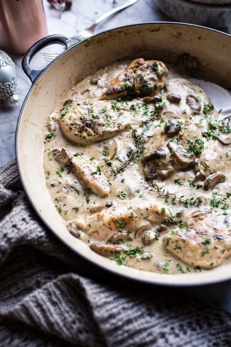 45-Minute Truffled Mushroom Chicken with Polenta + Roasted Broccolini | halfbakedharvest.com @hbharvest Chicken With Polenta, Truffle Oil Recipes, Truffle Recipes, Truffle Sauce, Roasted Broccolini, Truffle Pasta, Truffle Mushroom, Indulgent Food, Truffle Butter