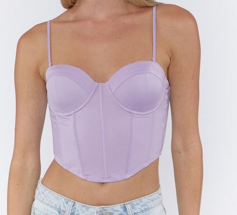 Lavender Corset, Corset Bustier, Bag Icon, Corset Top, Diy Sewing, Blue And Purple, Fitness Models, Forever 21, Lavender