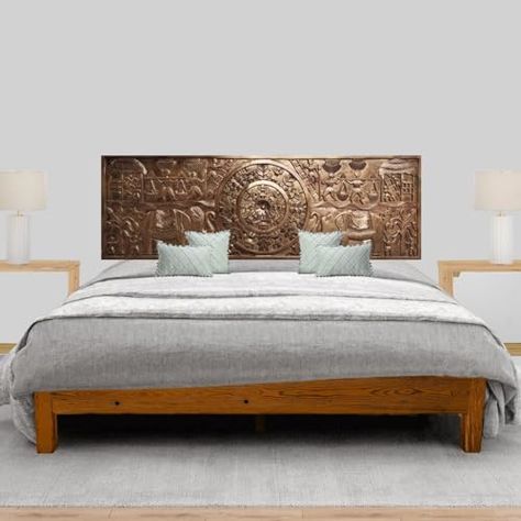 SMARTCAREWOOD Old Antique King Model Boho Bed Headboard King Size Room Decor Handmade Headboard Home Decor Accent (Size 72x24x1 -inches) Wood Bed Headboard, Gold Interior Design, Handmade Headboards, Custom Bed Frame, Queen Size Headboard, Handmade Bed, Smart Art, Bed Headboard, Wood Bed