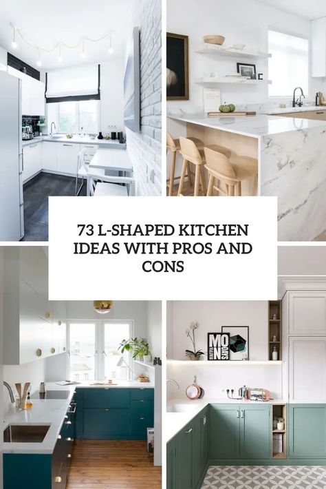 l shaped kitchen ideas with pros and cons cover Kitchen Design With Window, Small L Shape Kitchen Design, Small L Shaped Kitchen Layout, L Shaped Kitchen Ideas, L Shaped Kitchen Layout, Small L Shaped Kitchen, Kitchen Without Island, L Shaped Kitchen Interior, U Shaped Kitchen Island