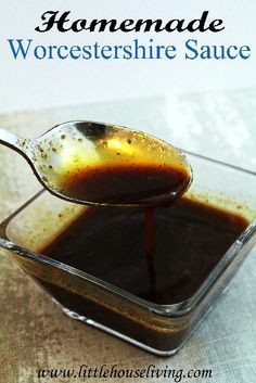 Homemade Worcestershire Sauce Recipe. Skip the chemicals of the store version and make your own! Homemade Worcestershire Sauce, Freezer Staples, Worcestershire Sauce Recipes, Homemade Condiments, Condiment Recipes, Dipping Sauces, Diy Pantry, Helpful Things, Homemade Seasonings