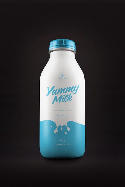 Yummy Milk (Concept) on Packaging of the World - Creative Package Design Gallery Packaging Typography, Typography Packaging, Milk Brands, Milk Packaging, Baby Products Packaging, Drinks Packaging Design, Yogurt Milk, Bottle Design Packaging, Beautiful Typography