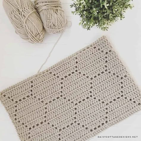 Use this filet crochet pattern to create a beautiful honeycomb blanket. This easy crochet pattern works up quickly and yields gorgeous results. Zig Zag Crochet, Crochet Patterns Filet, Filet Crochet Charts, Crochet Stitches For Blankets, Crochet For Beginners Blanket, Crochet Blanket Afghan, Crochet Motifs, Crochet Chart, Crochet Rug