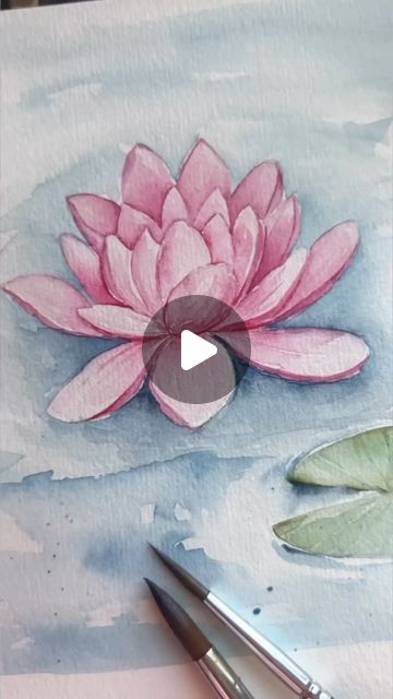 Lotus Flower In Water Drawing, Watercolour Water Lilies, Lotus Flower Watercolor Painting, Watercolor Water Lily, Waterlily Drawing, Lotus Watercolor Painting, Waterlily Painting, Lotus Flower Watercolor, Water Lily Drawing