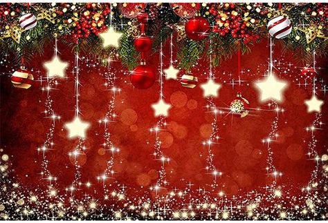 Amazon.com : Vinyl 9X6FT Sparkling Stars Red Christmas Photography Background Glitter Sparkle Christmas Trees Xmas Ball Tree Happy New Year Decor Photo Backdrops Dessert Cake Table Decor Props : Electronics Bachata Dress, Christmas Party Background, Cake Table Decor, Background Glitter, Photo Backdrop Christmas, Sparkle Christmas, Christmas Background Images, Christmas Photography Backdrops, Christmas Star Decorations