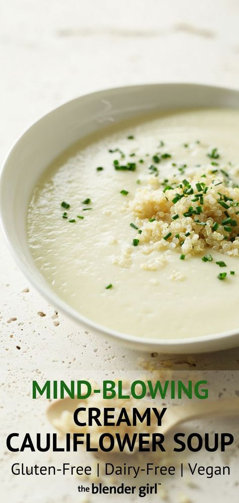 Cauliflower Soup Vegan, Easy Cauliflower Soup, Cheesy Potato Soup, Creamy Cauliflower Soup, Cauliflower Soup Recipes, Paleo Soup, Pane Dolce, Soup Vegan, Creamy Cauliflower