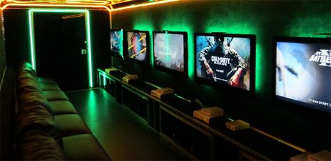 Mobile Game Truck Business is perfect for: Birthday Parties for everyone, Bar, Graduation, Parties, Children fun parties, New Year’s Eve, Christmas, And lot more! Gaming Trailer, Gaming Truck, Game Truck Birthday Party, Gaming Cafe, Playstation Room, Cafe Lounge, Gaming Lounge, Gaming Center, Game Cafe