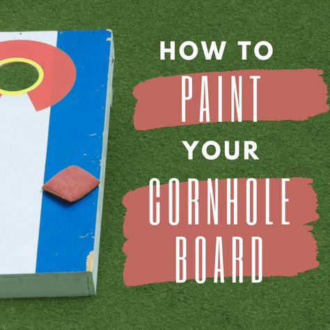 Paint Cornhole Boards, Cottage Games, Cornhole Boards Diy, Cornhole Diy, Corn Hole Plans, Corn Hole Designs, Painted Corn Hole Boards, Cornhole Board Designs, Adult Summer Camp