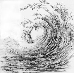 Wave Drawings - Des Wiles fine artist Wave Drawing Simple, Wave Drawings, Wave Doodle, Ocean Wave Drawing, Beach Drawings, Waves Sketch, Aesthetic Wave, Band Drawing, Ocean Drawing