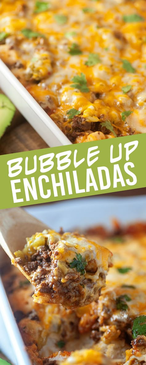 Bubble Up Enchiladas, Casserole Enchilada, Enchiladas Mexicanas, Healthy Mexican Casserole, Enchilada Bake, Enchilada Casserole Recipes, Mexican Casserole, Healthy Mexican, Bubble Up