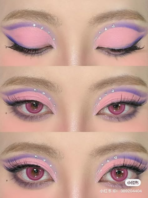 Pastel Pink Makeup Looks, Baddie Makeup Products, Pop Star Makeup, Pink And Blue Makeup, Kawaii Makeup Aesthetic, Cotton Candy Makeup, Soft Pink Makeup, Uni Makeup, Soft Makeup Look