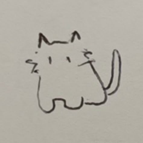 the silliest one Tiny Cat Drawing Simple, Derpy Cat Drawing, Cat Looking Up Drawing, Cat Doodles Simple, Silly Cat Drawings, Silly Cats Drawing, Silly Cat Doodles, Kitty Doodles, Silly Cat Drawing