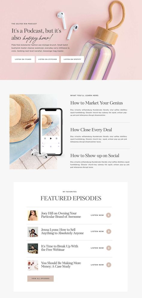 Podcast Page Timeless Website Design, Podcast Website Design, Spiritual Website, Podcast Website, Blog Layout Design, Ig Model, Newsletter Inspiration, Website Design Inspiration Layout, Email Inspiration