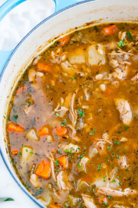 Chicken and Barley Stew | aberdeenskitchen.com Barley Stew, Healthy Stew, Beef Barley, Vegetarian Soup Recipes, Barley Soup, Soup Recipes Slow Cooker, Soup And Stew, Think Food, Easy Soups