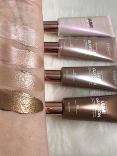 : Ｃｈｏｃｏｌａｔｅｂｅｓｏ Lumi Loreal, Drugstore Highlighter, Lumi Glotion, Beauty Make-up, Liquid Highlighter, روتين العناية بالبشرة, Makeup Swatches, Eyes Makeup, Drugstore Makeup