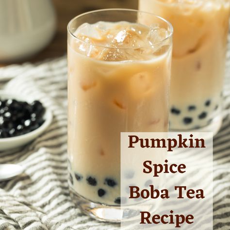 Boba Balls, Boba Tea Recipe, Tea Drops, Diy Pumpkin Spice, Bubble Tea Recipe, Milk Tea Recipes, Bubble Tea Boba, Tea Time Food, Boba Drink