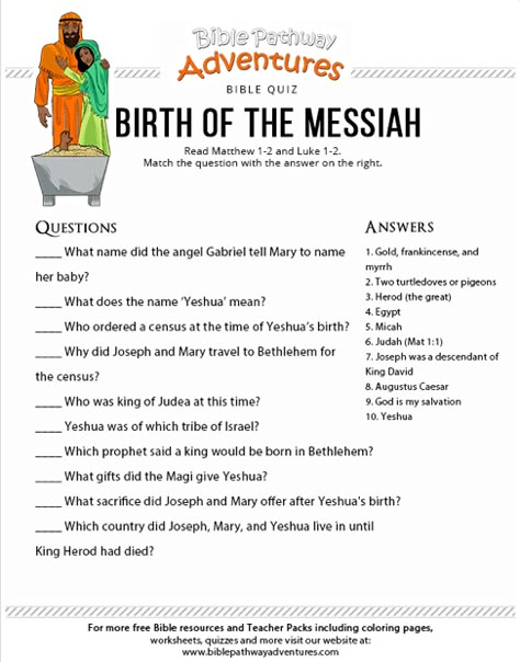 Birth of Jesus Story for Kids: Free Printables and Activities Church Games For Kids, Bible Quizzing, King Herod, Adventure Bible, Bible Trivia, Bible Teaching, Kids Bible Study, Bible Worksheets, Church Games