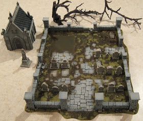 Kevin's Miniatures  Hobby Table: Tabletop World: Graveyard 28mm Hobby Table, Hirst Arts, Dnd Crafts, Warhammer Terrain, Haunted Dollhouse, Game Terrain, Spooky Town, Halloween Miniatures, Dnd Miniatures