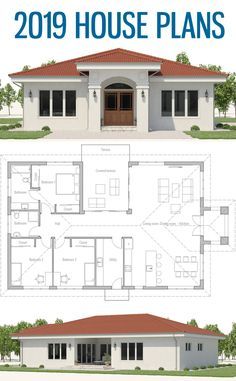 House Plans, Single strory home plan, House Plans 2019 Affordable House Plans, Modern Bungalow House, Building Plans House, House Plan Gallery, Architectural Design House Plans, Simple House Plans, House Construction Plan, House Layout Plans, Model House Plan