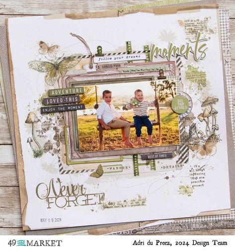 Moments - Layout by Adri - 49 and Market 49 Market, Fall Scrapbook Layouts, Scrapbooking Layouts Travel, 49 And Market, Scrapbook Design Layout, Beautiful Scrapbook Layouts, Christmas Spectacular, Beach Cards, Family Photo Shoot