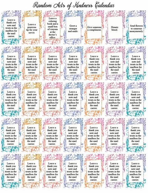 Random Acts of Kindness. 150+ kindness ideas. Free printable calendars, cards, random acts of kindness for kids, for work, & more. Acts Of Kindness Printables, Acts Of Kindness For Kids, Kindness For Kids, Kindness Week, Family Gratitude, Kindness Ideas, Free Printable Calendars, Primary Activity, Church Anniversary