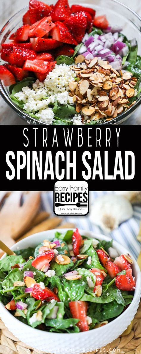 Salad With Poppy Seed Dressing, Strawberry Spinach Salad, Seed Salad, Spinach Salad Recipes, Strawberry Spinach, Poppy Seed Dressing, Spinach Strawberry Salad, Strawberry Salad, Delish Recipes