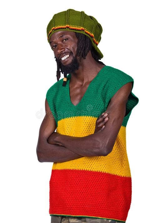 Rastafarian. Portrait of rasta man with traditional clothes , #SPONSORED, #rasta, #Portrait, #Rastafarian, #clothes, #traditional #ad Rastafarian Outfits, Jamaican Men, Rasta Man, Rasta Clothes, Aesthetic Outfits Men, Green Suit, Iphone Wallpaper Girly, Stock Photography Free, Knit Vest