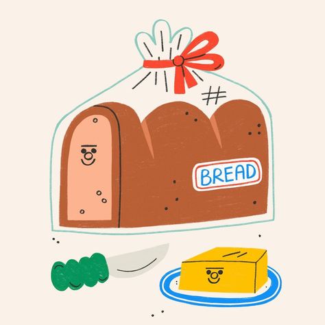 Bread And Butter Illustration, Butter Illustration, Bread Illustration, Egg Pancakes, Design Exploration, No Egg Pancakes, January 23, Pancakes, Egg