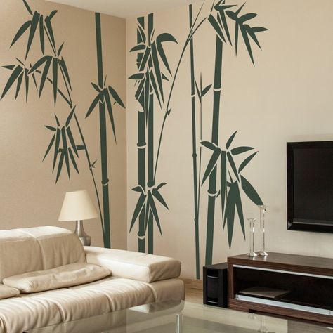 Massage Room Design, Wall Decals Living Room, Wall Painting Decor, Bamboo Wall, Tree Wall Stickers, Wall Paint Designs, Tree Wall Decor, Wall Stickers Living Room, Tree Wall Decal