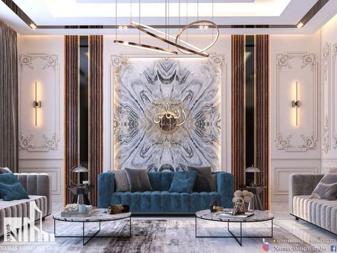 Architecture , neo classic , men majlis New Classic Majlis Interior Design, Majles Design, Drawing Room Design, Living Room Classic, Interior Design Help, Drawing Room Interior Design, Latest Living Room Designs, Bed Frame Design, Wall Panel Design