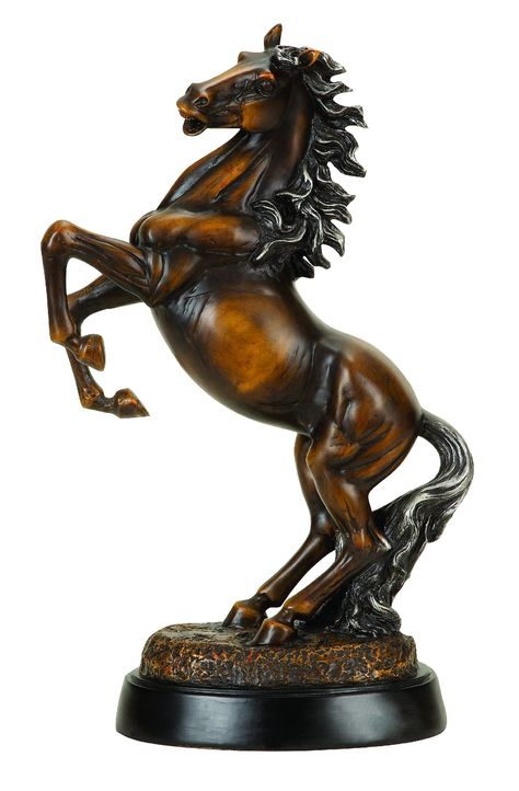 Standing Horse, Horse Rearing, Bear Carving, Amber Brown, Grey Horse, Horse Decor, Wood Carving Patterns, Horse Figurine, Horse Gifts