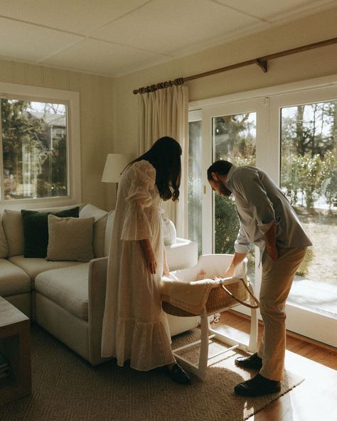 the bilello family of three in their 1907 home— 🧺🌿🪵🕯️🖼️ walls draped in golden sunlight, illuminating the carefully curated decor and trea… | Instagram Newborn Prep, Exam Planner, Photography Bucket List, Home Photo Shoots, Curated Decor, Family Of Three, Newborn Poses, Newborn Shoot, Future Family