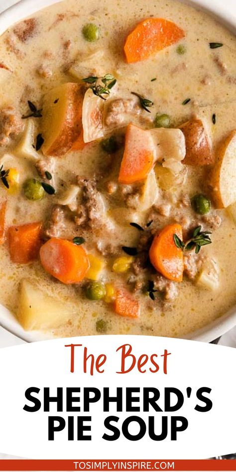 Healthy Ground Beef, Beef Soup Recipes, Soup With Ground Beef, Pot Pie Soup, Homemade Soup Recipe, Soup Easy, Easy Meatloaf, Best Soup Recipes, Comfort Soup