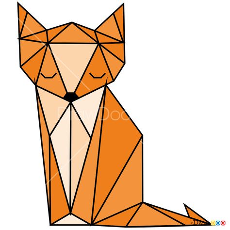 How to Draw Fox, Geometric Animals обновлено: July 3, 2018 автором: Geometric Animal Head, Triangle Drawing, How To Draw Animals, Geometric Art Animal, Geometric Fox, Easy Animal Drawings, Fox Drawing, Create This Book, Pop Art Animals