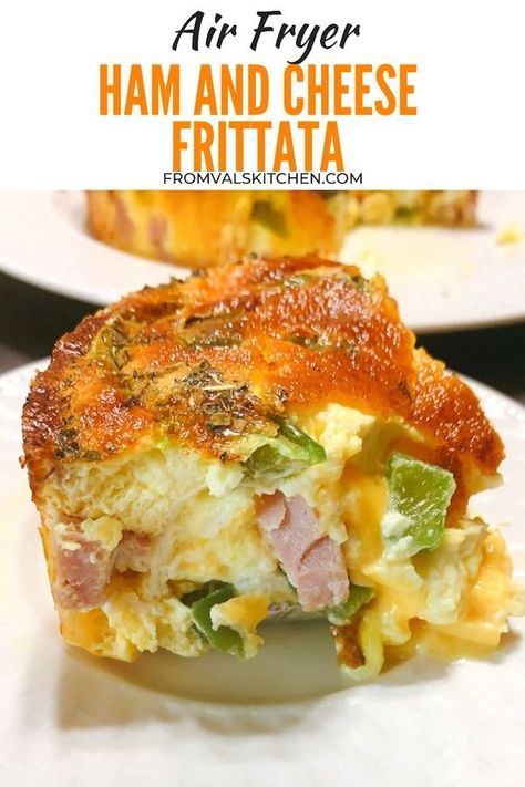 Easy Family Breakfast, Ham And Cheese Frittata, Air Fryer Frittata, Best Frittata Recipe, Air Fryer Ham, Fritata Recipe, Ham And Cheese Casserole, Oven Recipe, Frittata Recipe