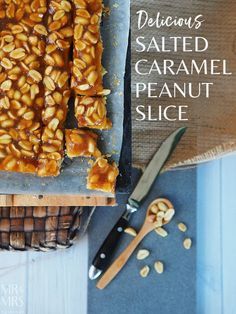 How to make the ultimate salted caramel peanut slice – MMRMr and Mrs Romance Carmel Slices, Peanut Slice, Lemon Drizzle Traybake, Plane Snacks, Baking Beads, Salted Carmel, Caramel Slice, Lemon Drizzle, White Miso