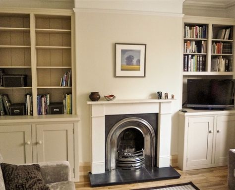 Alcove Cubpoards in two Victoria homes in Hexham, Northumberland,  with slight variations on a classic style, popular in period homes. Description from dunhamfittedfurniture.co.uk. I searched for this on bing.com/images Alcove Shelves, Alcove Cabinets, Black Floating Shelf, Alcove Ideas, Alcove Cupboards, Alcove Shelving, Ikea Floating Shelves, Reclaimed Wood Floating Shelves, Floating Shelf Decor