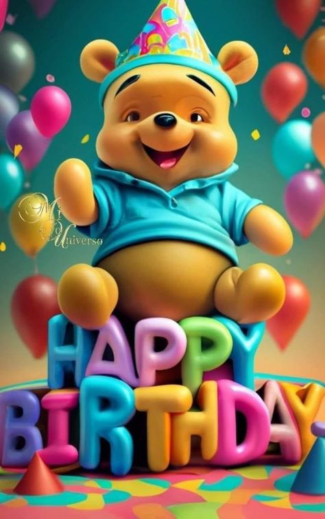 Disney Birthday Wallpaper, Happy Birthday Winnie The Pooh, Disney Birthday Wishes, Happy Birthday Dance, Winnie The Pooh Happy Birthday, Pooh Happy Birthday, Happy Birthday Disney, Birthday Wishes Gif, Happy Birthday Wishes Pics