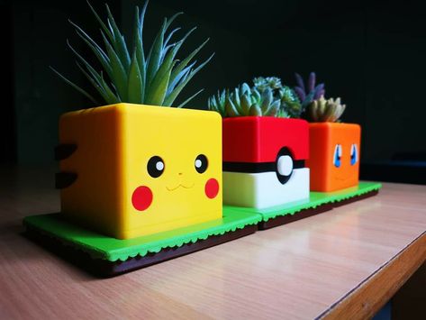 Pokemon Planter, Pokemon Decor, Pokemon Room, Pokemon Diy, Pokemon Craft, Pokemon Birthday Party, Pokemon Theme, Pokemon Gifts, Pokemon Party