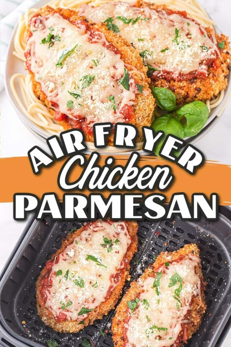 Chicken Parm Bites Air Fryer, Chicken Parm Air Fryer, Chicken Air Fryer Recipes, Air Fryer Chicken Parmesan, Air Fryer Recipes Videos, Chicken Air Fryer, Ninja Grill, Crunchy Chicken, Funnel Cakes