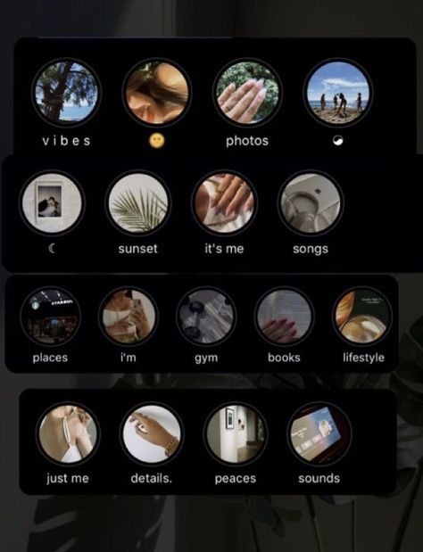 Highlights Feed Instagram, Instagram Account Ideas Aesthetic Highlights, Photos For Ig Highlights, How To Make Your Ig Profile Aesthetic, Instagram Highlight Ideas Creative, Instagram Profile Aesthetic Ideas, Insta Highlights Aesthetic, Highlight Inspo Instagram, Highlights Inspo Instagram