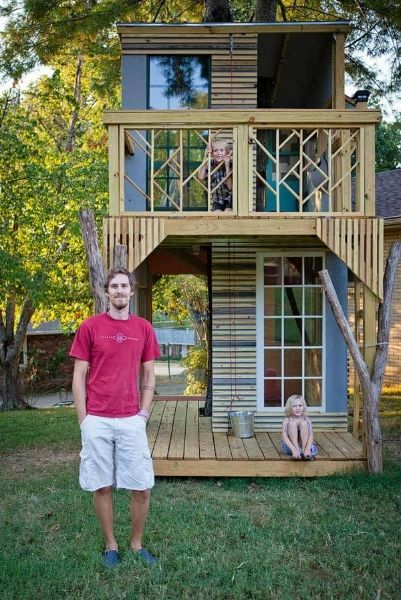 50 Plans, including this Gorgeous Two-Story Treehouse. I want this! Maybe for future grandkids? Tree House Designs, Backyard Fun, Play House, Outdoor Projects, Play Houses, Future Kids, Outdoor Fun, My Dream Home, Matilda