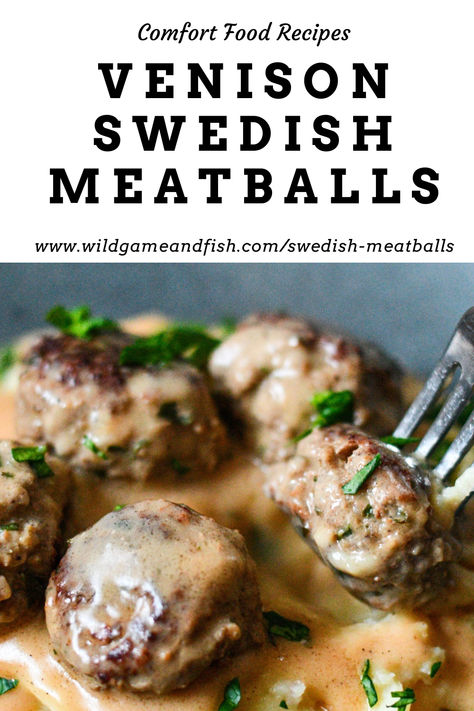 Venison Swedish Meatballs and Gravy over Mashed Potatoes Venison Swedish Meatballs, Venison Gravy Recipe, Deer Dinner Recipes, Venison Meatballs Easy, Deer Meatballs, Venison Appetizers, Venison Burger Recipes, Venison Meatball, Venison Meatball Recipes