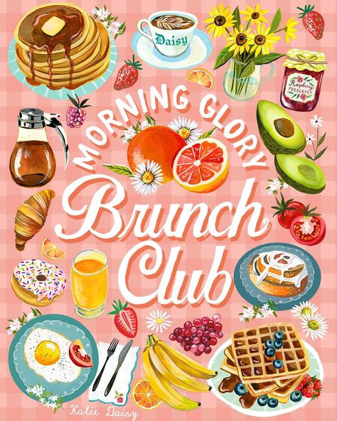 Katie🌻Daisy | Brunch Club! New art in my shop 🍳🍊🥞☕️🧇 | Instagram Brunch Painting, Candle Shop Display, Brunch Illustration, Katie Daisy, Watercolor Food Illustration, Brunch Club, Watercolor And Acrylic, Raspberry Preserves, Food Illustration Art