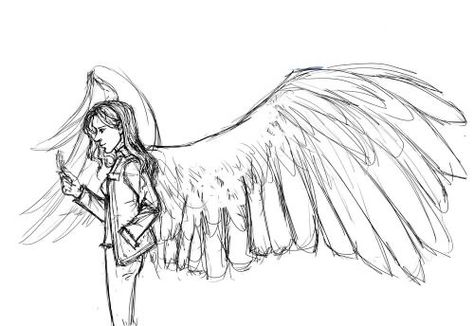 Lost Sketch, Human Wings, Winged People, Bird People, Wings Drawing, All Who Wander, Ange Demon, Wings Art, Wow Art