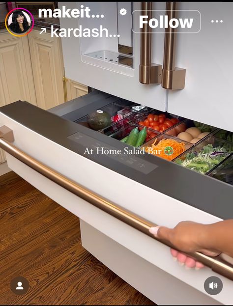 Fridge Drawer Salad Bar, Home Salad Bar, Bar Design Home, Fridge Drawers, Grand Kitchen, Salad Bar, House Designs, Dream Homes, Bar Design