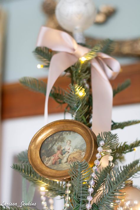 French Style Christmas Decor in the Library - Welch House 1900 French Style Christmas, Baroque Christmas, Brocante Christmas, French Style Christmas Decor, Christmas Decorating Inspiration, French Christmas Ornaments, French Cottage Christmas, French Ornaments, Regency Christmas