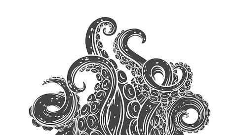 Octopus Pictures, Sea Monster, Inspiring Art, Sea Monsters, Kraken, Glyphs, Octopus, Premium Vector, Graphic Resources