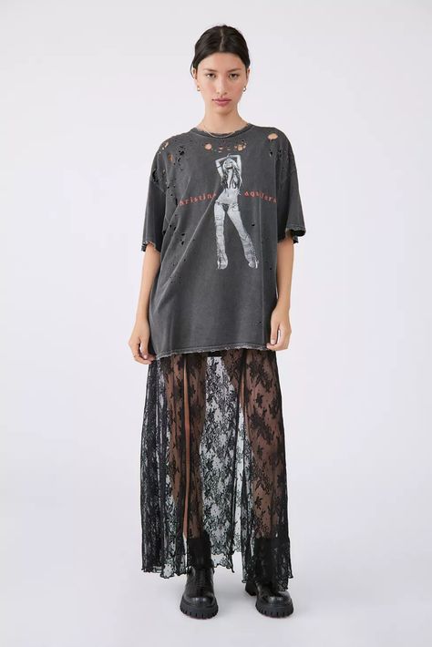 UO Nico Lace Sheer Maxi Dress | Urban Outfitters Sheer Skirt Outfit, Black Lace Maxi Skirt, Long Lace Skirt, Lace Maxi Skirt, Sheer Maxi Skirt, Black Lace Skirt, Maxi Lace Skirt, Long Skirt Outfits, Sheer Maxi Dress