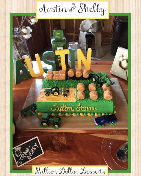 Farming Birthday Cake, Haybale Cake, John Deere Cake, John Deere Party, Tractor Birthday Party, Tractor Party, S Cake, Green Cake, Tractor Birthday